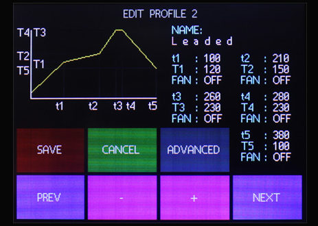 reflow-oven-user-interface