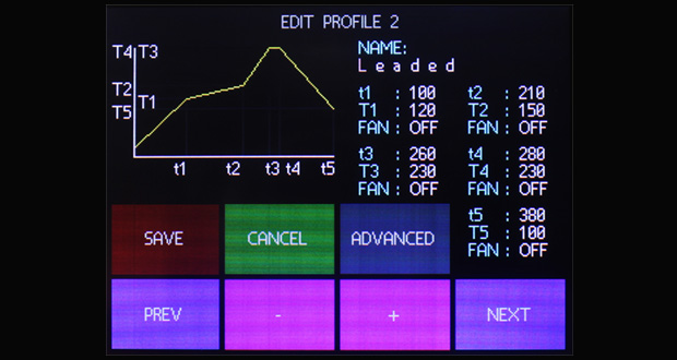 reflow-oven-user-interface